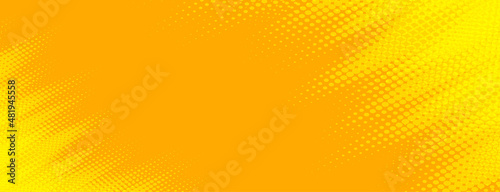 bright yellow banner with halftone effect