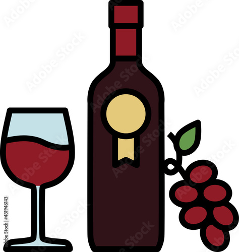 Wine Icon. Drink and Beverage concept outline style icon