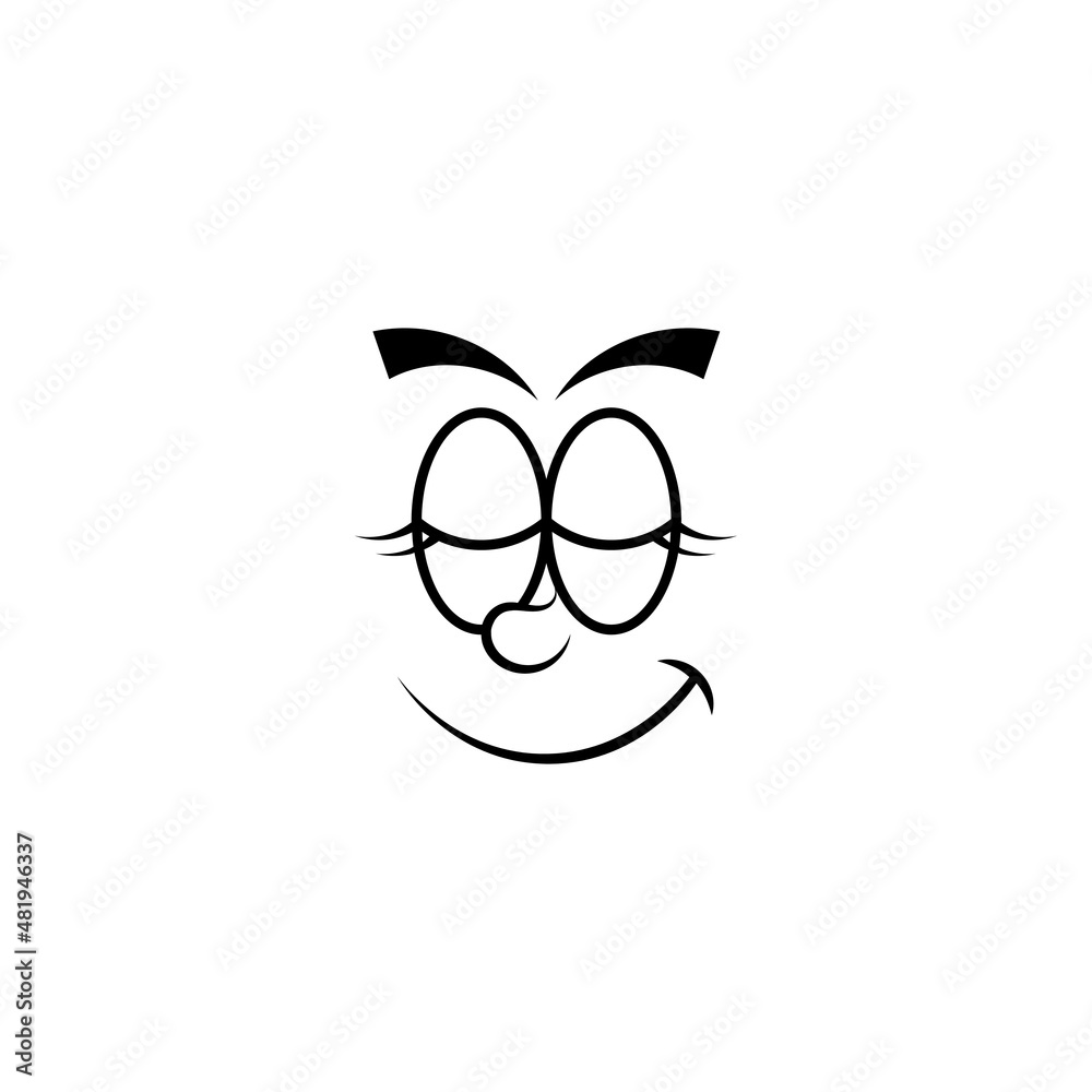 Fototapeta premium Cartoon face icon design template vector isolated