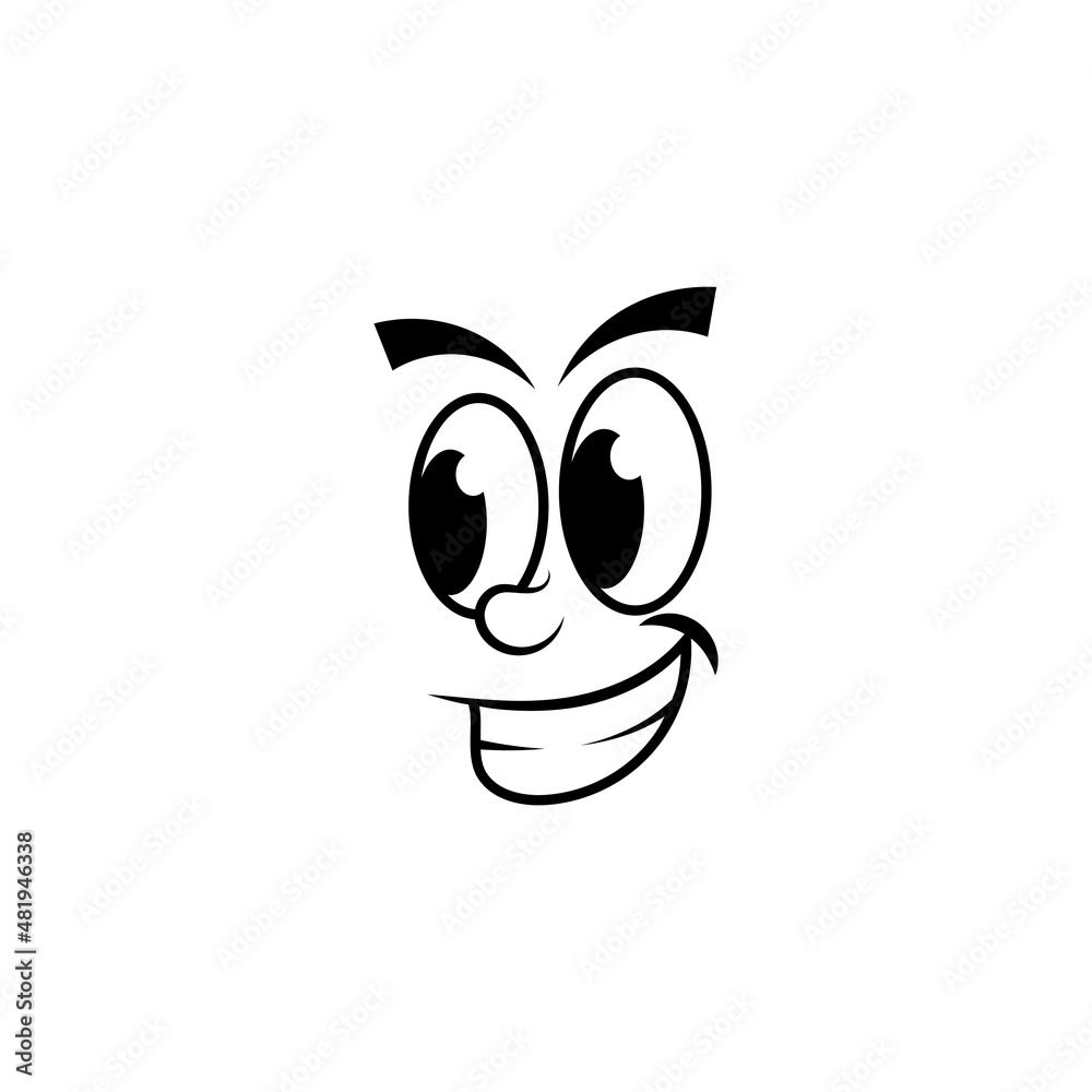 Obraz premium Cartoon face icon design template vector isolated