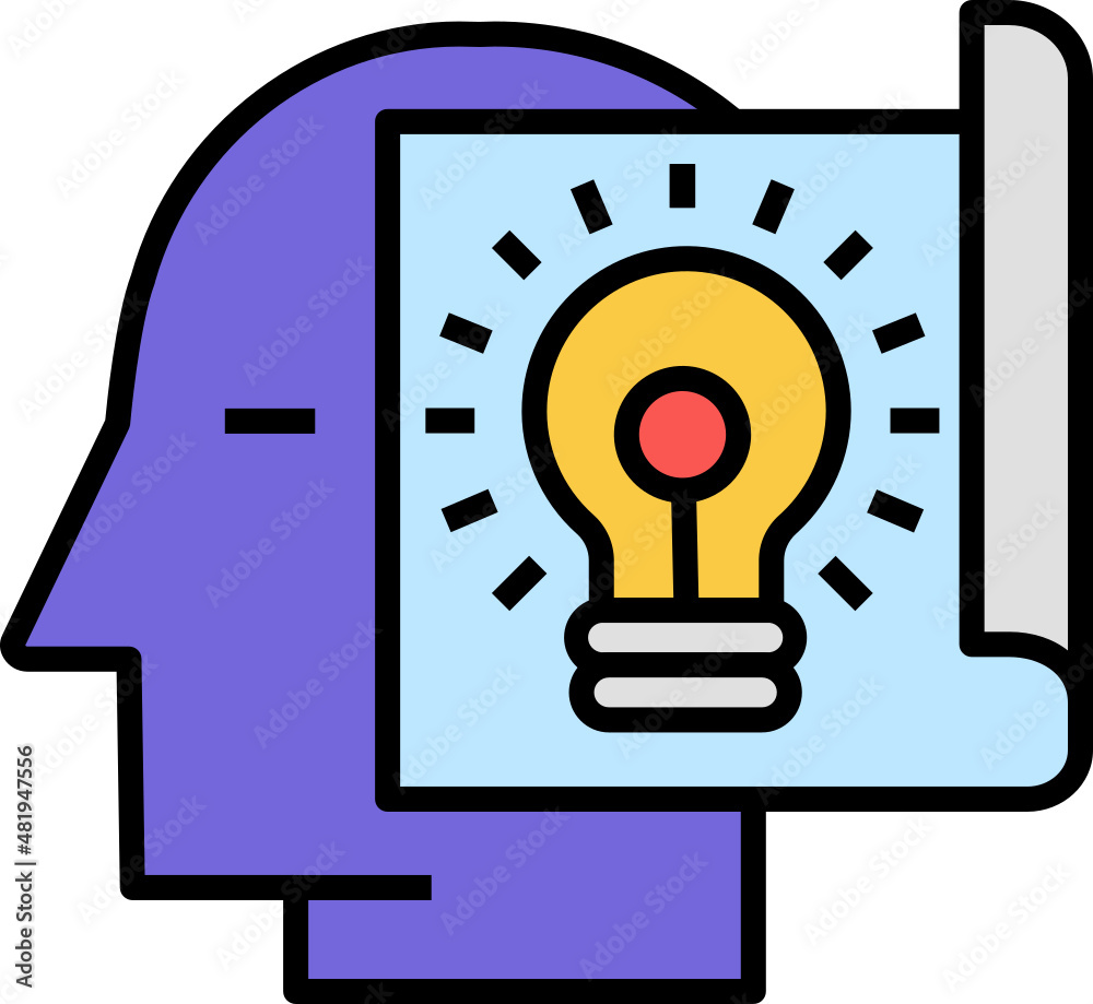 Creative Idea Icon. Creative design thinking concept icon style Creative Idea Icon. Creative design thinking concept icon style