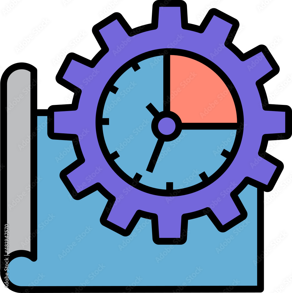 Creative Time Management Icon. Creative design thinking concept icon style Creative Time Management Icon. Creative design thinking concept icon style