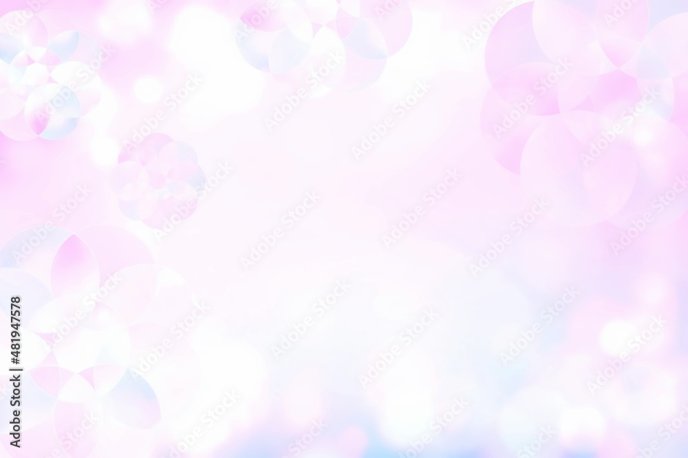 春のイメージしたピンクの背景 光 キラキラ 梅 桜 ひな祭り フレーム パステルカラー