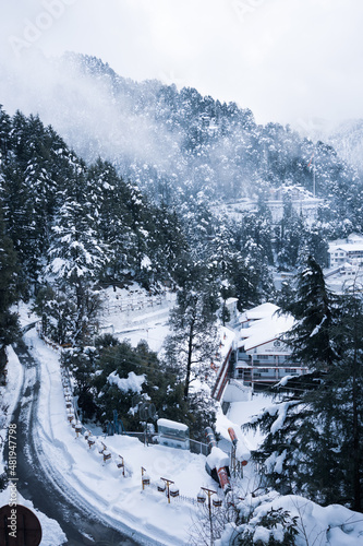 Ski resort in the mountains, Dalhousie, Himachal Pradesh, India.