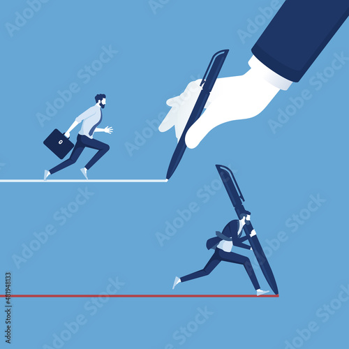 businessman create own path to success, business success concept