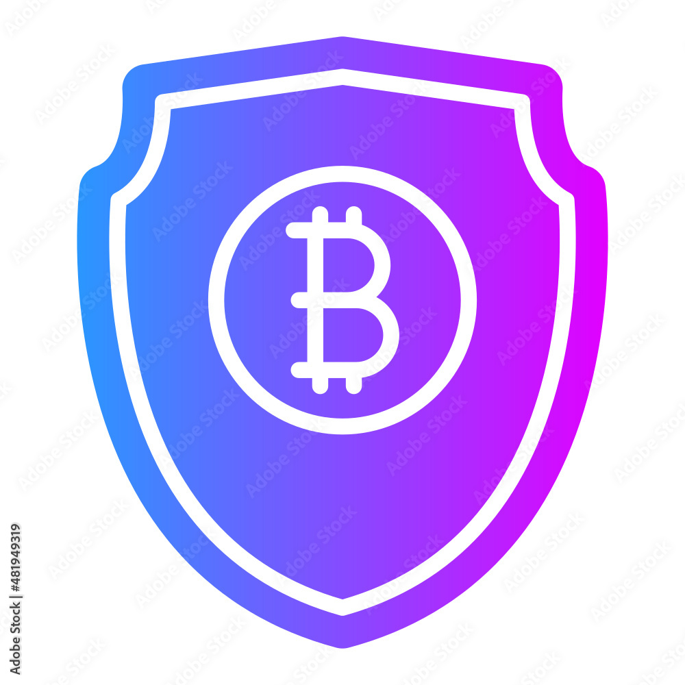 Bitcoin in gradient color Bitcoin in gradient color