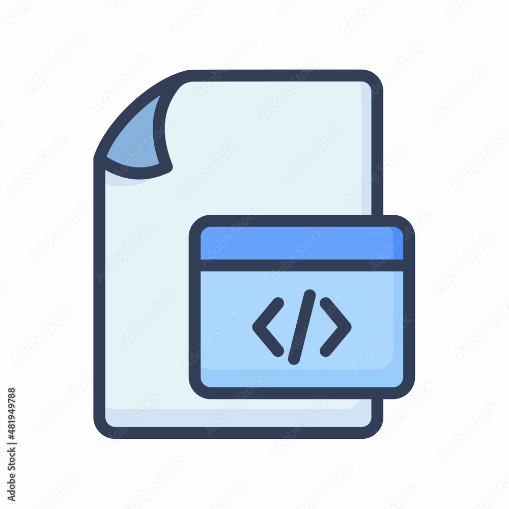 code document file paper page script source single isolated icon with filled line style code document file paper page script source single isolated icon with filled line style