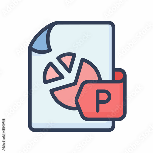 slide document file paper page single isolated icon with filled line style