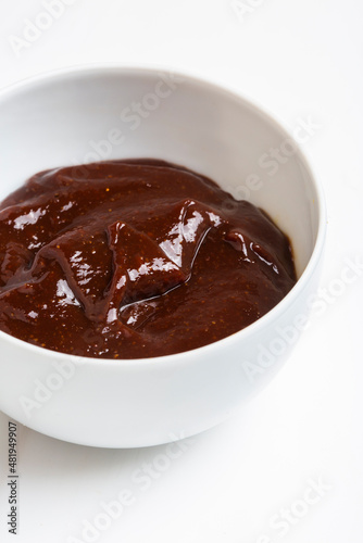BBQ sauce in a white small container