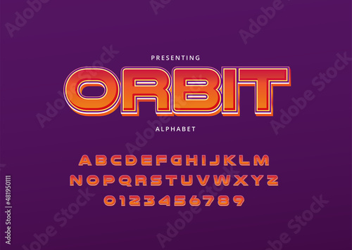 Playful style text effect, trendy game title font alphabet and number