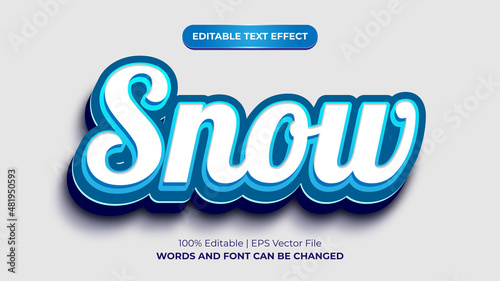 Snow 3D Editable Text Effect