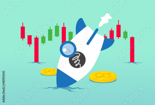 Bitcoin rocket could not reach the moon, Investing in the stock market and crypto currency, bull market, bear market