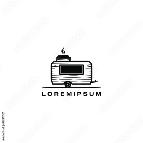 Caravan Coffee Logo Design Vector