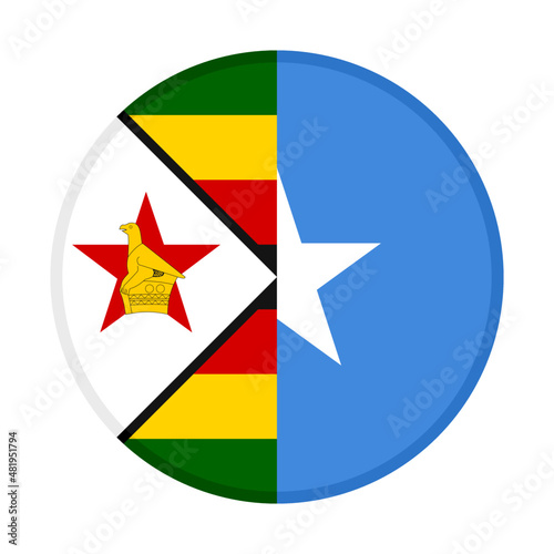Free Download round icon with zimbabwe and somalia flags. vector illustration isolated on white background - GFXLoad