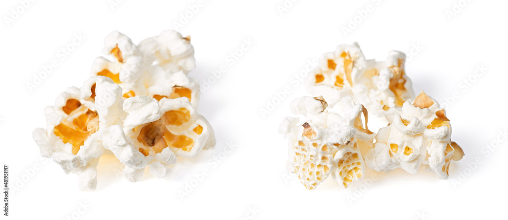 Popcorn isolated on the white background