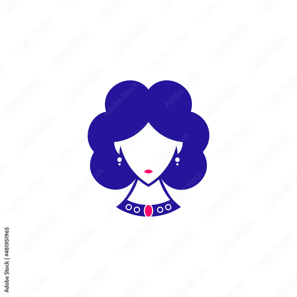Beautiful woman's face logo design template. Hair, girl symbol. Abstract design concept for beauty salon, massage, magazine, cosmetic and spa. Premium vector icon. Beautiful woman's face logo design template. Hair, girl symbol. Abstract design concept for beauty salon, massage, magazine, cosmetic and spa. Premium vector icon.