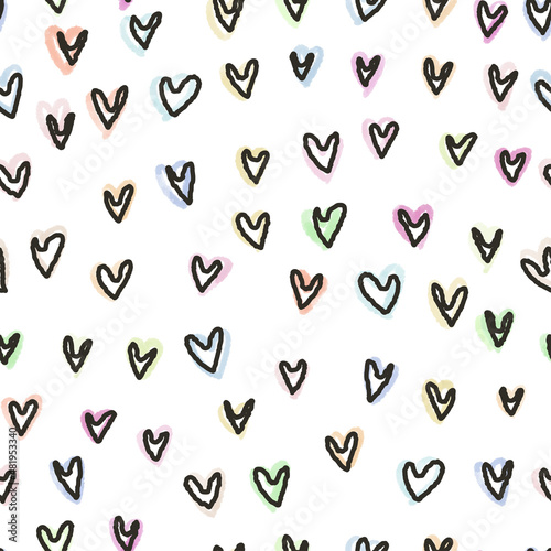 seamless valentine day pattern on white background with cute heart    valentine card