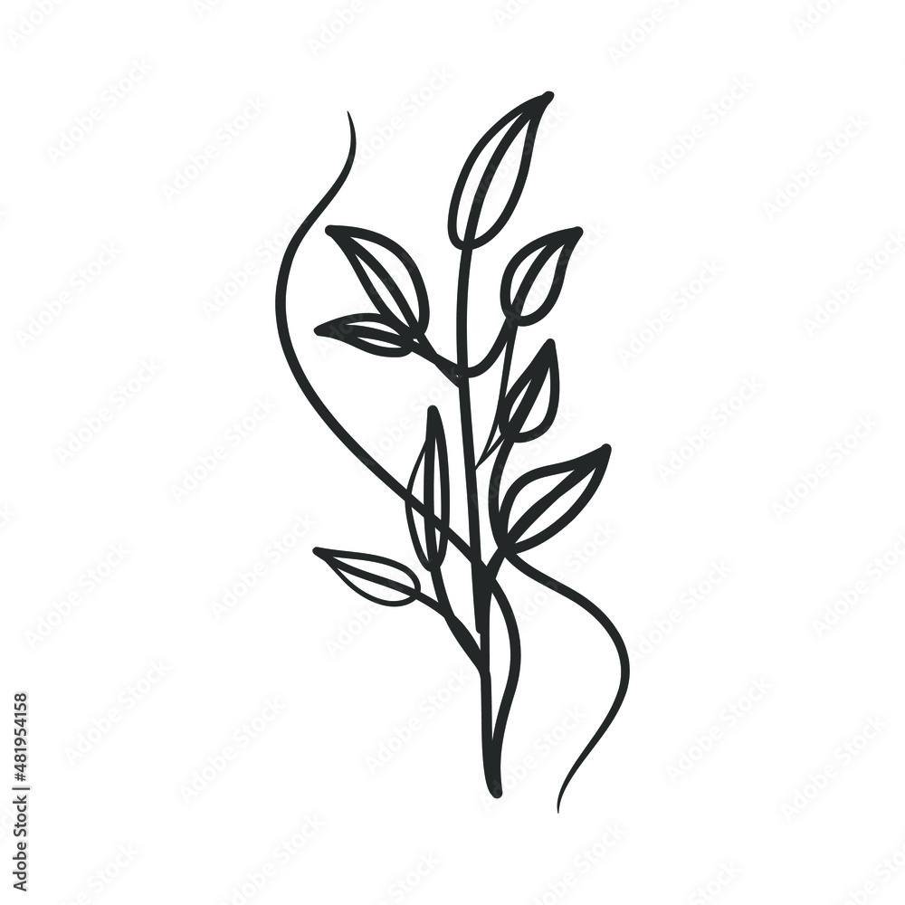 Obraz premium Plant continuous line art drawing
