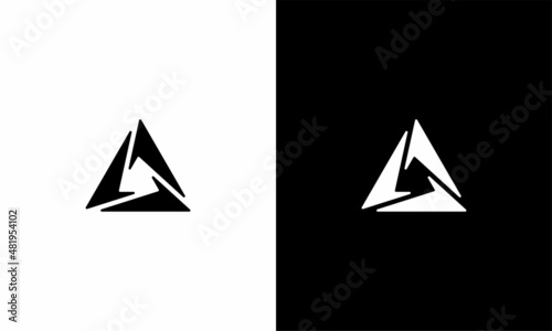 Initial Letter A Triangle Lettermark Logo Vector Design 