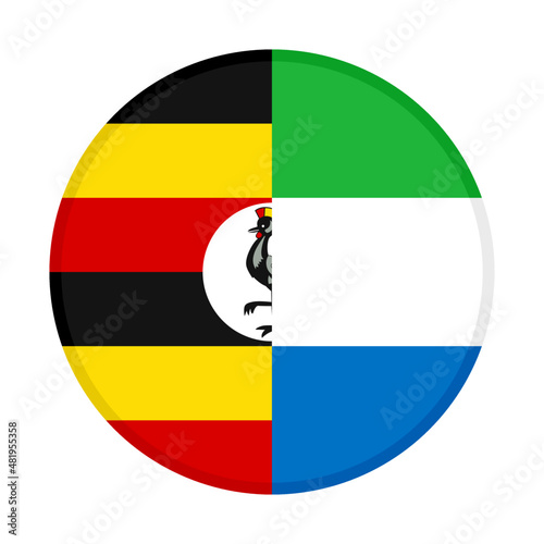 Free Download round icon with uganda and sierra leone flags. vector illustration isolated on white background - GFXLoad