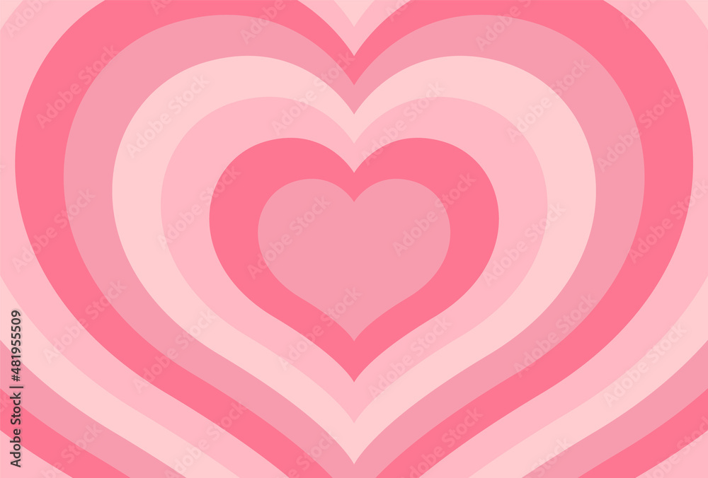 retro vector background with heart tunnel for social media posts