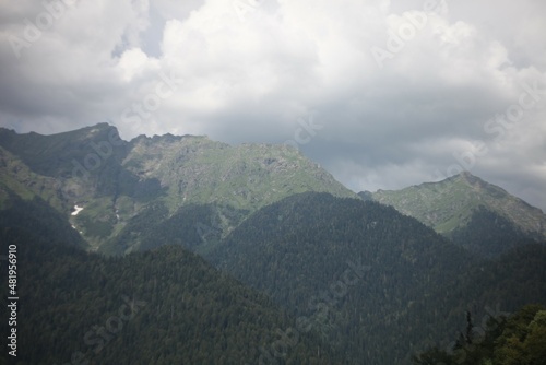View of very beautiful mountains in summer 