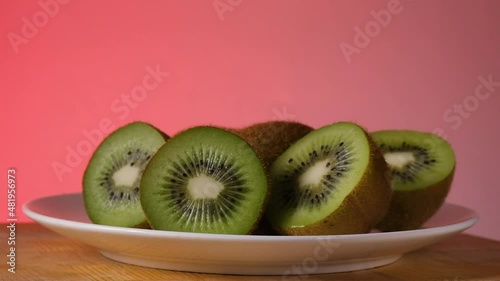 Kiwi on the table. Green fruits