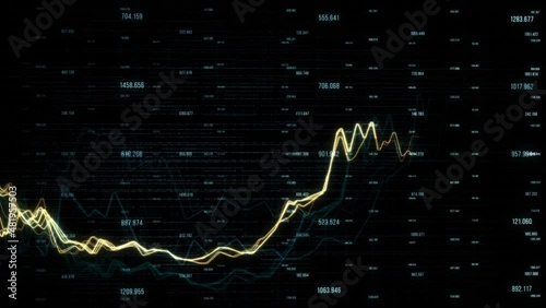 Pricing chart/An illustration of the display of a quote pricing chart. Analysis of financial statistics on a dark background with growing financial charts. Stock analysis
