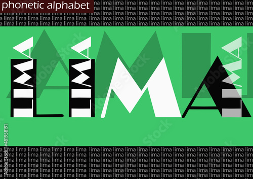 L (lima) wallpaper background phonetic alphabet design for decoration