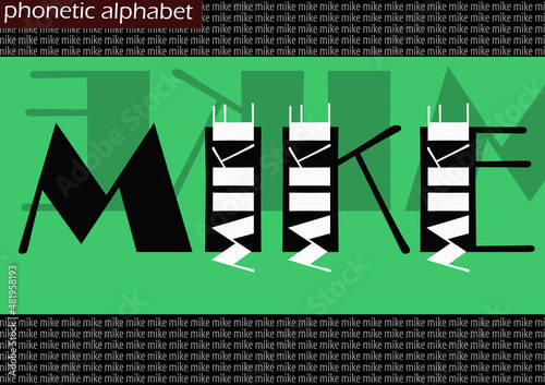 M (mike) wallpaper background phonetic alphabet design for decoration