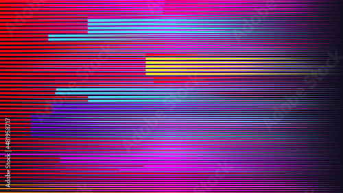 Glitch distorted geometric background . Modern art design . Noise destroyed glitched poster . Trendy defect error background with speed lines . Glitched artwork  .Broken effect .vector 