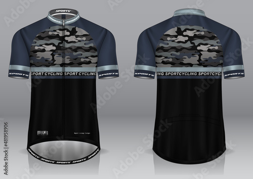 jersey design for cycling sport, front and back view