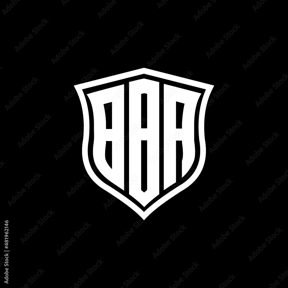 BBA letter logo design with black background in illustrator, vector ...