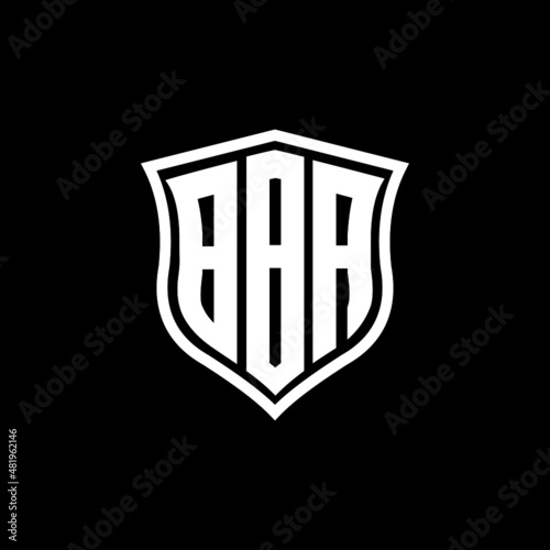 BBA letter logo design with black background in illustrator, vector logo modern alphabet font overlap style. calligraphy designs for logo, Poster, Invitation, etc.