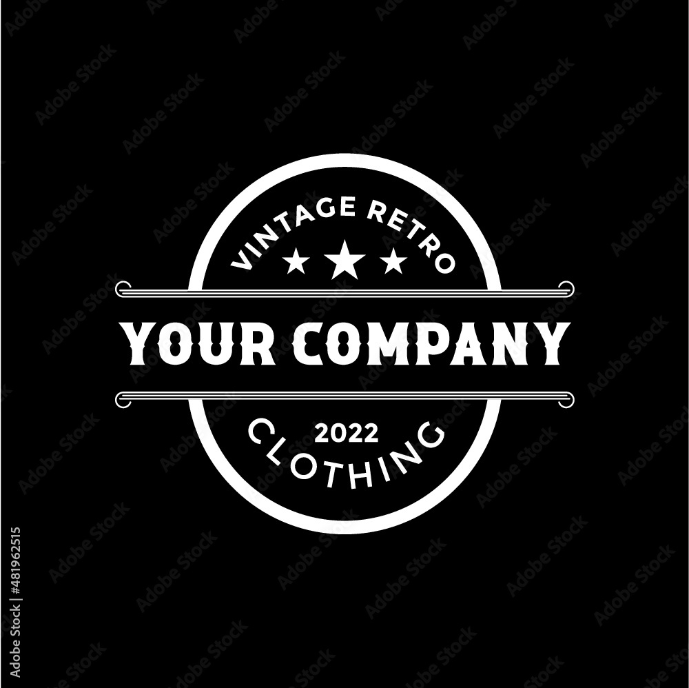 Fototapeta premium Classic Vintage Retro Label Badge logo design for cloth apparel