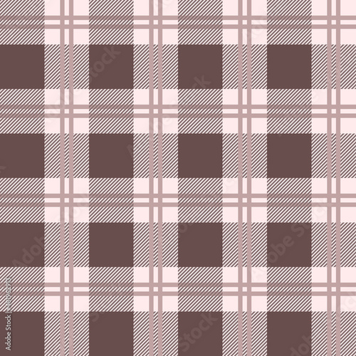 Brown plaid seamless pattern. Vector illustration for printing.