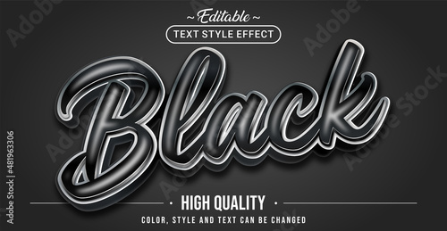 Editable text style effect - Black text style theme.