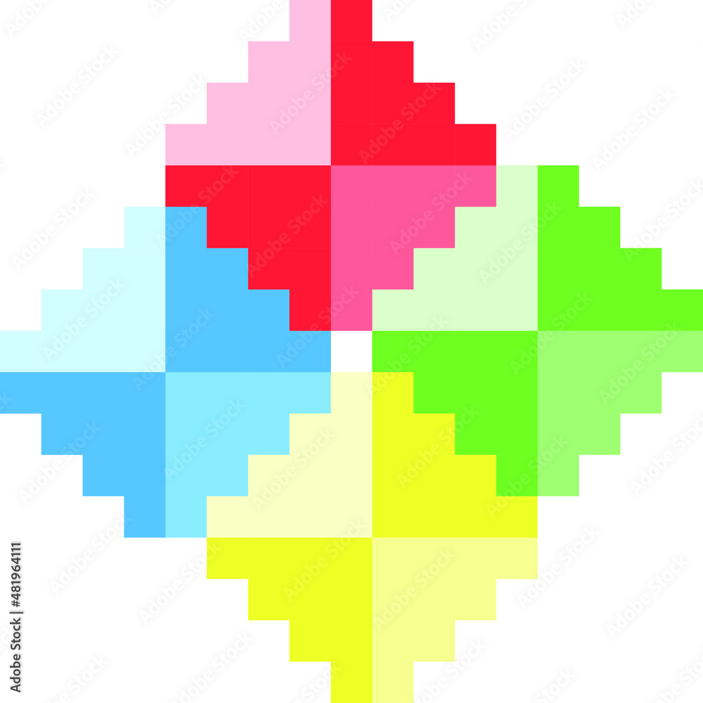 Gemstone pixel art vector illustration. 