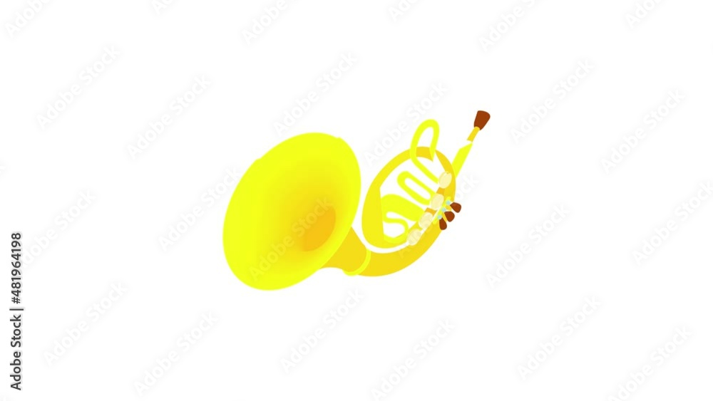 Brass pipe icon animation best cartoon object on white background Brass pipe icon animation best cartoon object on white background