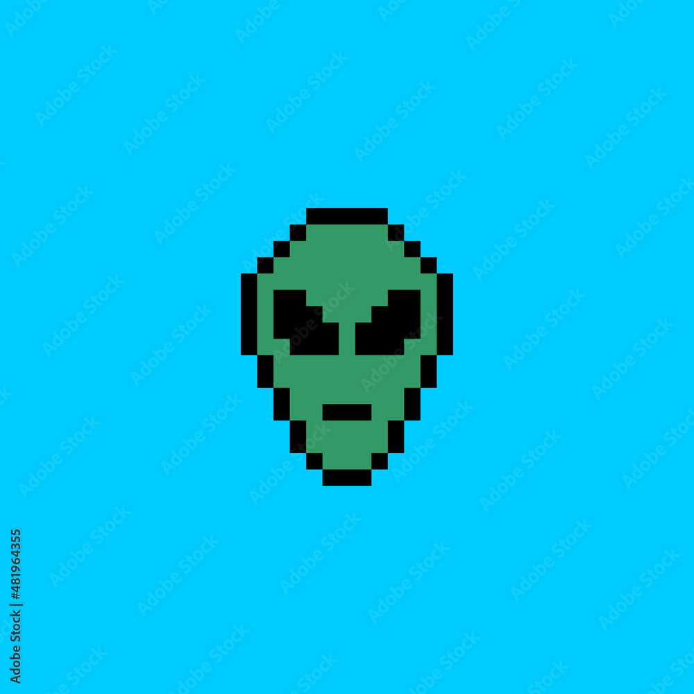 Fototapeta premium alien pixel art simple design vector
