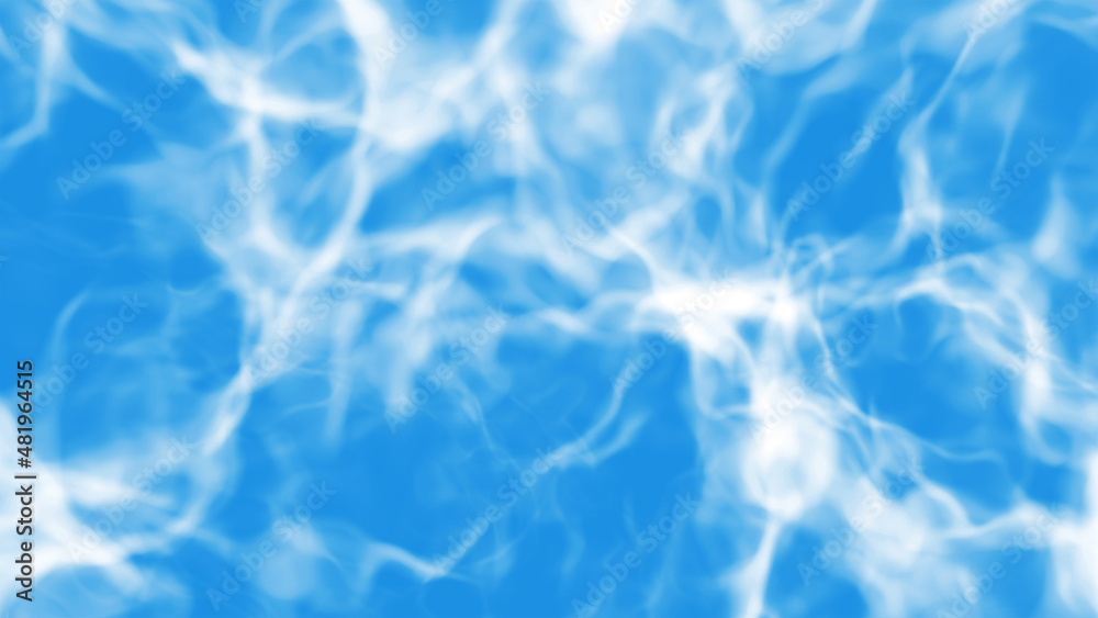 White blue abtract background, clouds smoke pattern, 3D render illustration.