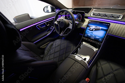 interior of luxury car