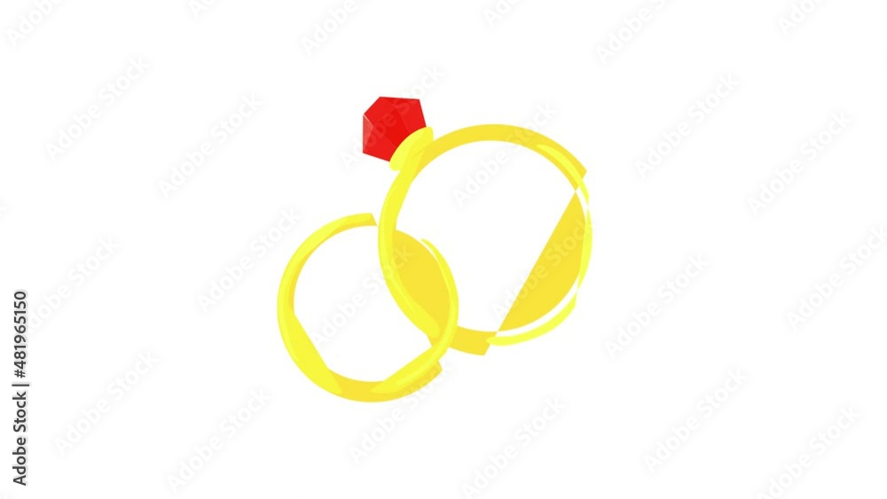 Wedding rings icon animation best cartoon object on white background ...