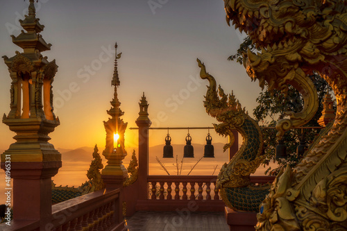 Wat Phra That Doi Phra Chan,  Sunrise view point of  Lampang, North of Thailand