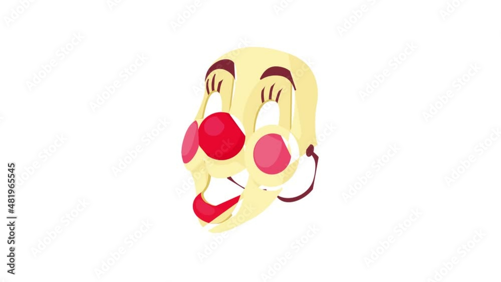 Clown mask icon animation best cartoon object on white background Clown mask icon animation best cartoon object on white background