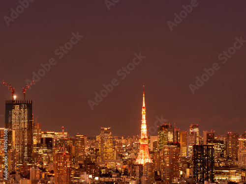 Wallpaper Mural 東京タワーと都心の夕暮れ Torontodigital.ca