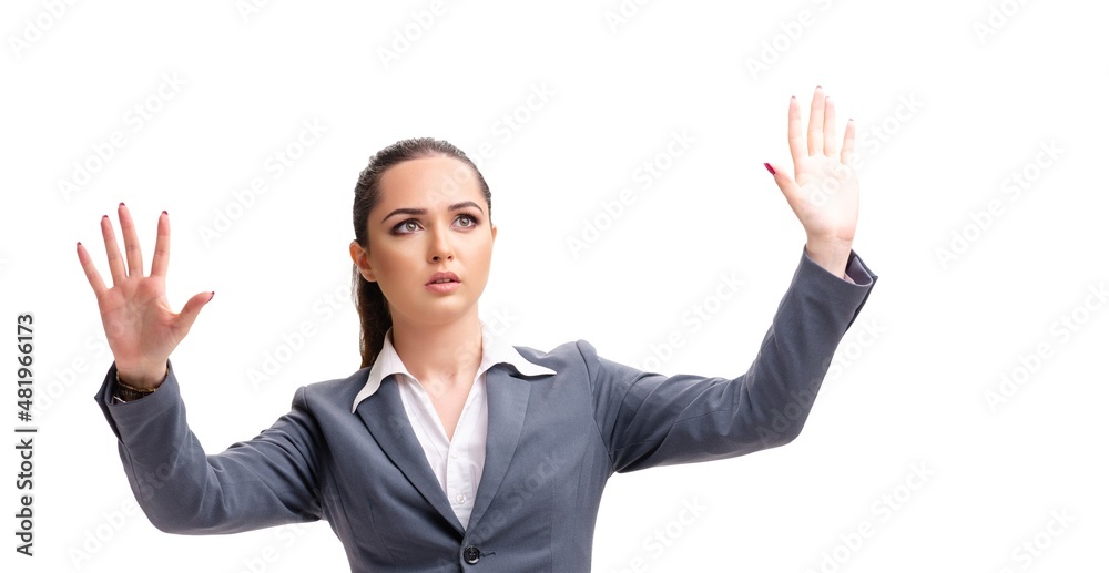 The young businesswoman isolated on white background The young businesswoman isolated on white background