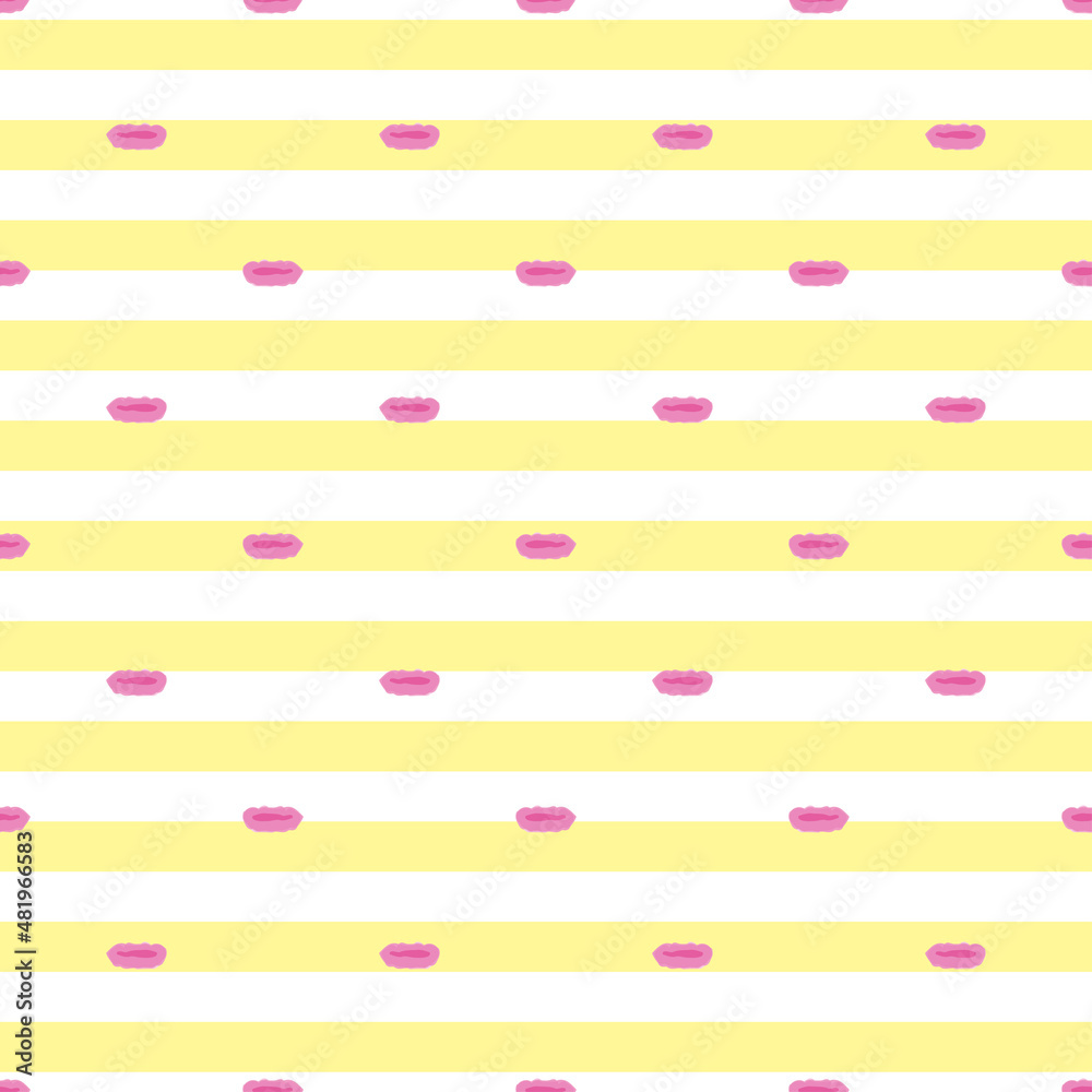seamless stripe valentine day pattern background with pink dot  , valentine card
