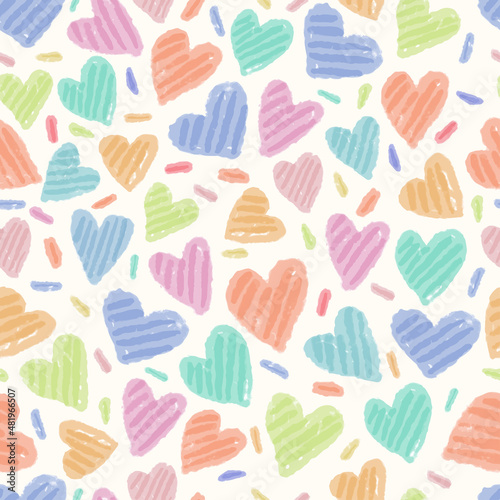 Obraz na płótnie seamless doodle valentine day pattern background with hand draw heart , valentine card w salonie