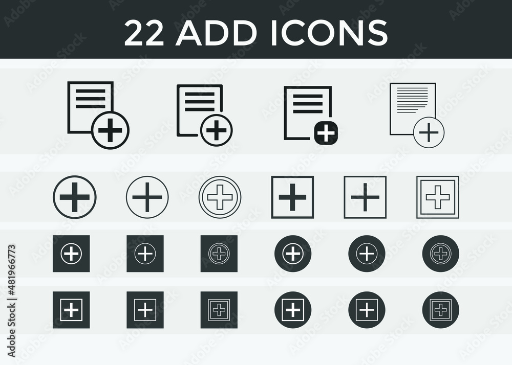 set Add icon vector on white background. plus icon vector
set Add icon vector on white background. plus icon vector
